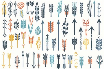 A collection of colorful arrows arranged in various ways, ideal for use in presentations, infographics, or illustrations about technology and innovation