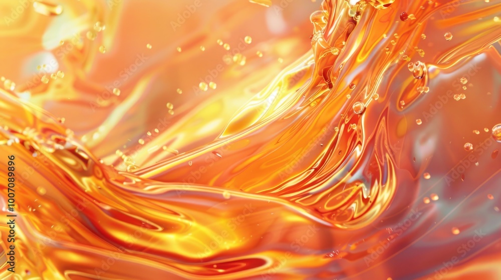 Poster a close-up view of a liquid substance with details on its texture and movement