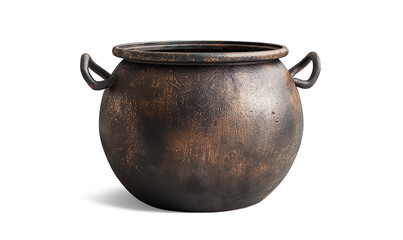 antique cast iron cauldron on a transparent background