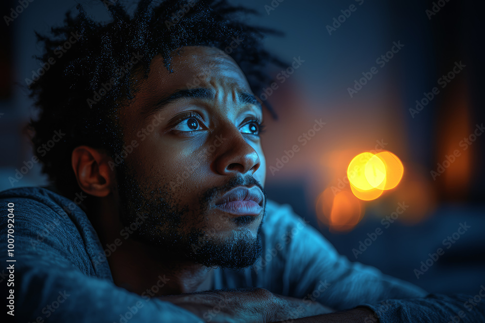 Poster a parent sitting on the edge of a bed with a worried expression while their child sleeps fitfully in