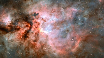 Cosmic Nebula in Vibrant Colors and Stars