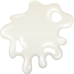 Realistic yogurt splash. Milk drop stain. Dairy texture