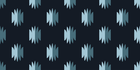 Elegant abstract shapes background geometric pattern shades of blue motif vintage design. Vector graphic digital illustration, high resolution image, textile fabric swatch all over print block.
