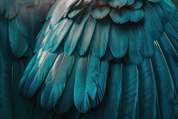 Obraz premium A close-up view of the vibrant blue feathers of a small bird