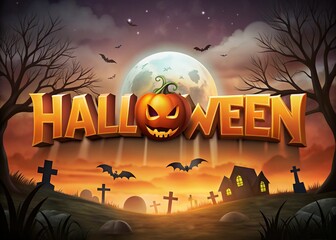 Editable Halloween Text Effect, Graphic Style Effect, with Background Halloween
