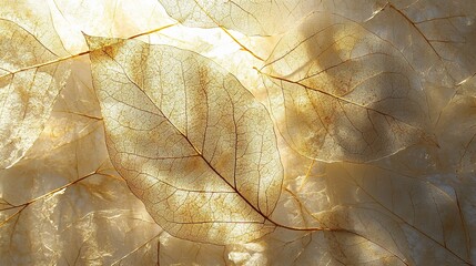 Delicate Translucent Leaves on a Soft Background