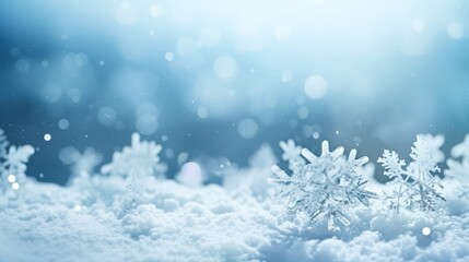 Naklejka premium Winter Wonderland with Sparkling Snowflakes