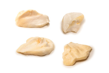 White sauce splashes isolated on white background.
