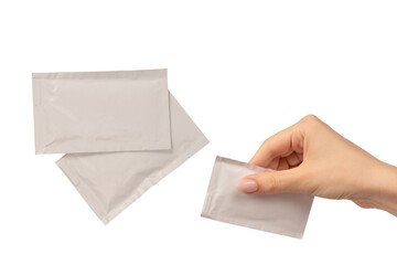 Wet wipes in isolated on a white background.