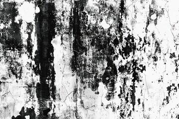 Fototapeta premium Old wall with flaking paint in black and white