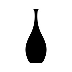 Vase icon. Black silhouette. Front side view. Vector simple flat graphic illustration. Isolated object on white background. Isolate.