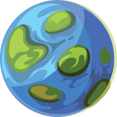 Earth cartoon icon. Green nature world from space