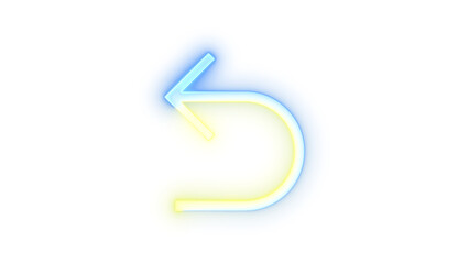 Neon icon rev toggle key symbol blue yellow color transparent background