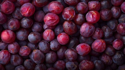 Fototapeta premium top view close up dried red grape, raisin making 