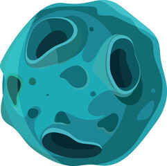 Meteorite cartoon icon. Space game asteroid element © MicroOne