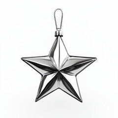 Obraz premium Shiny metallic star ornament, perfect for holiday decorations, adding a touch of elegance to your festive celebrations.