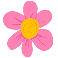 Pink flower clipart. Spring flower Illustration.