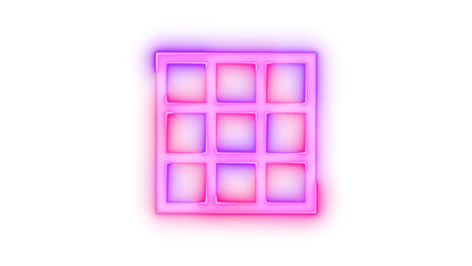 Neon icon tilt down symbol pink purple color transparent background