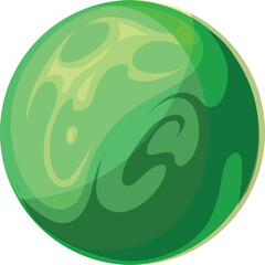 Alien planet cartoon icon. Space game element © MicroOne