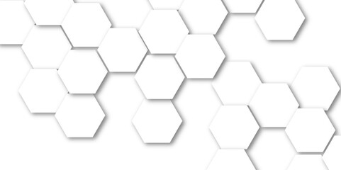 Abstract white and grey seamless hexagon pattern background. Abstract hexagonal concept technology background. Vector Illustration