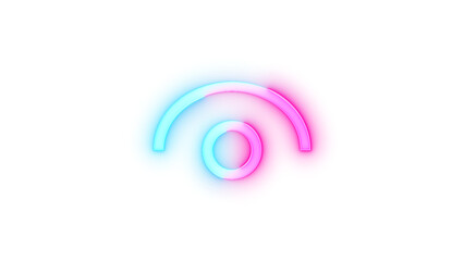 Neon icon view symbol pink purple color transparent background