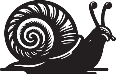 Snail silhouette vector art illustration