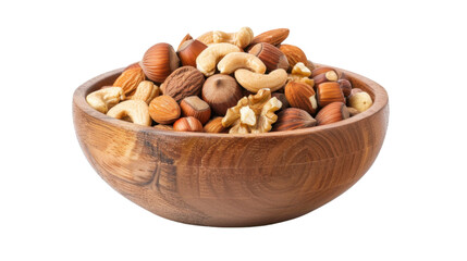 Nuts in bowl on white background
