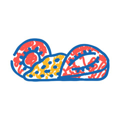 strawberry dried fruit doodle icon sketch vector. strawberry dried fruit sign. isolated symbol illustration