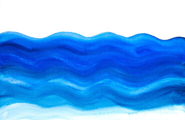 Blue watercolor background, water flow, waves	
