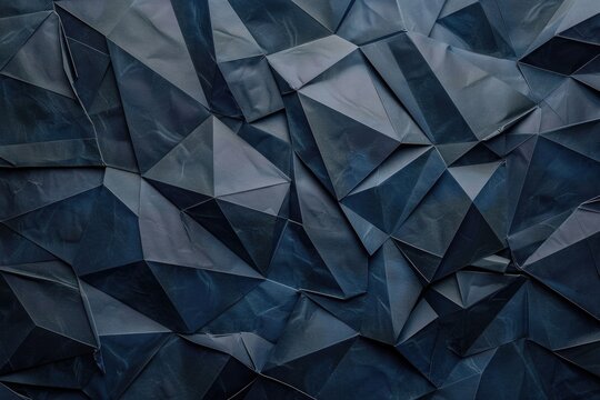 Close-up shot of a blue wall featuring geometric triangular patterns