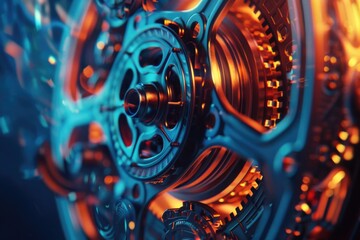 A detailed view of a clock's inner workings, featuring intricate gears and mechanisms