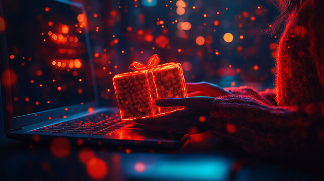 Click to Win, showcasing raffles or giveaways with digital purchases, with copy space, Cyber Monday