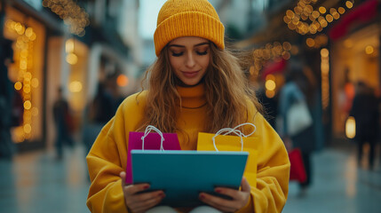 Global Shopping Frenzy, featuring international online shoppers with diverse deals, with copy space, Cyber Monday