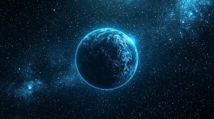 Obraz premium Earth in space with a blue glow and stars in the background