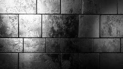 Fototapeta premium A metallic silver tile featuring a reflective surface with a brushed texture, adding a contemporary flair to any space. This tile enhances light play and sophistication in modern interiors.