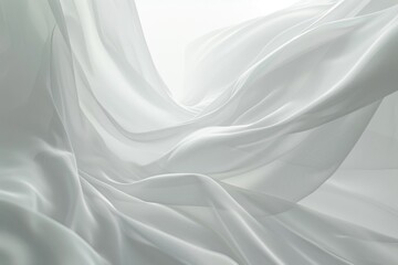 A flowing white curtain dancing in the breeze, great for abstract backgrounds or fashion concepts
