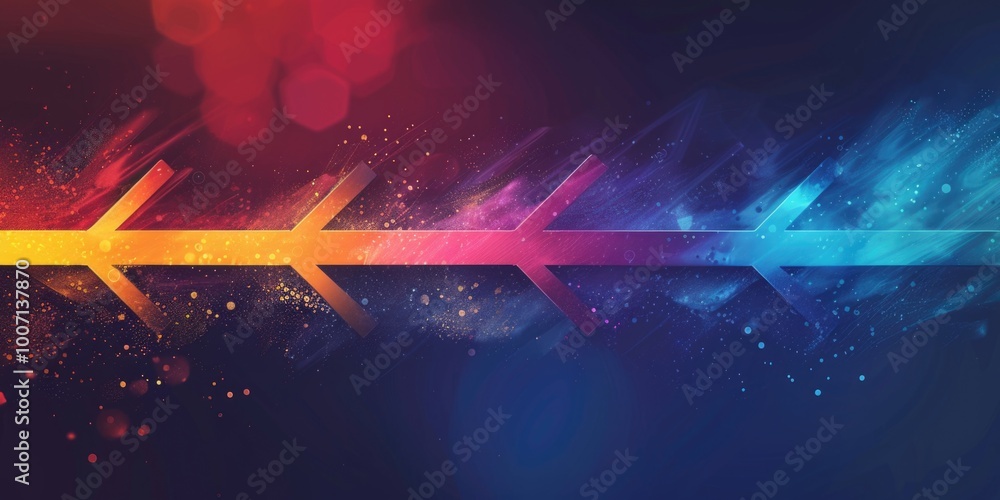 Poster colorful background with arrows pointing in different directions