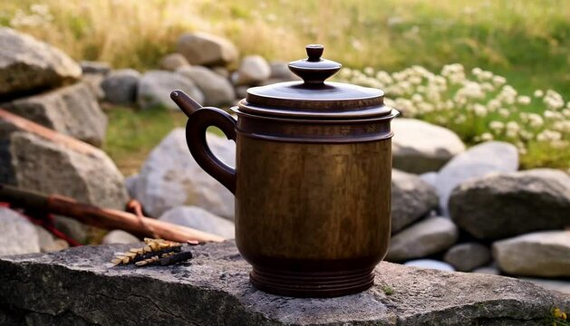 coffee place at sunset.Seamless 4k time lapse virtual video animation background
