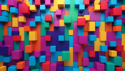 Abstract colorful background of cubes. Generative Ai.