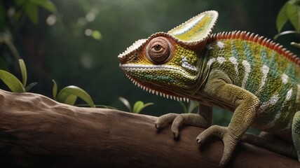 Obraz premium a chameleon in its natural habitat