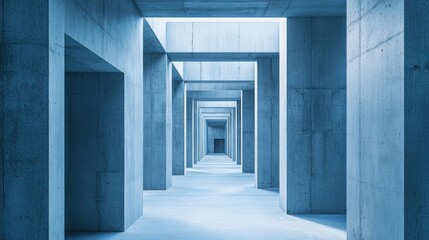 Obraz premium Minimalist concrete architecture with light streaming through