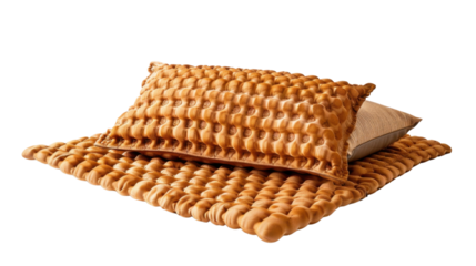 Acupressure mat with pillow on white background