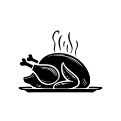 fried chicken and turkey. concept for thanksgiving day and family dinner. flat vector illustration