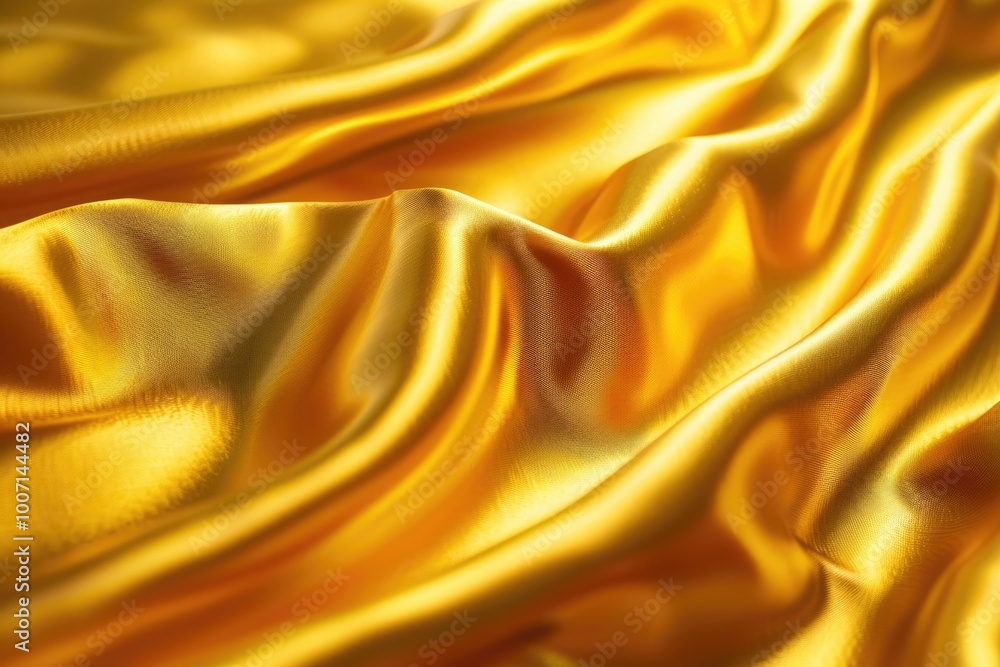 Poster a close-up view of bright yellow fabric with texture and pattern visible