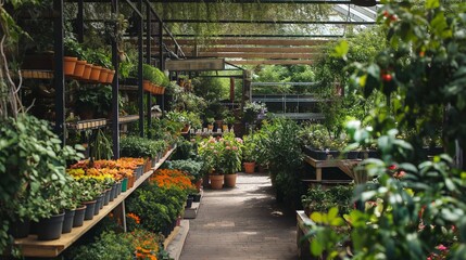 Obraz premium garden center with a variety of plants