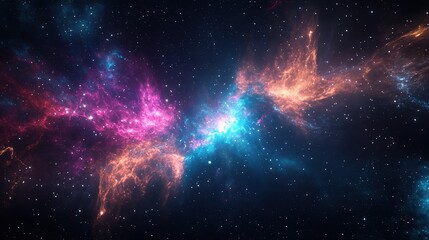 Fototapeta premium Vibrant Cosmic Nebula in Space