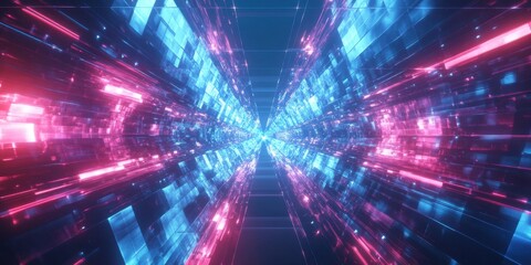 abstract futuristic background with neon lights and lines