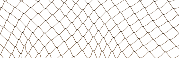 Football or tennis net. Rope mesh on a white background close-up