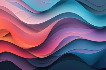 Fototapeta premium Colorful abstract design featuring wavy shapes