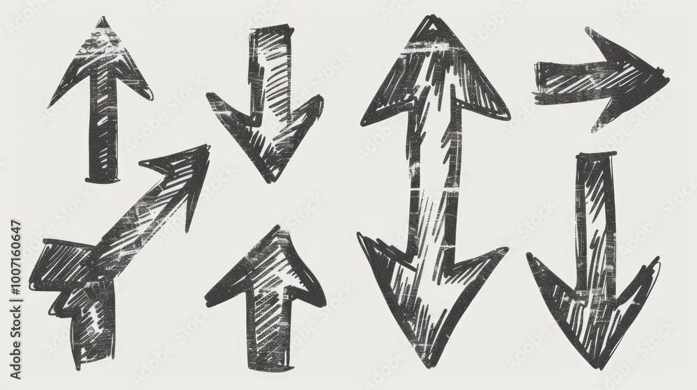 Poster a illustration of various arrows pointing in different directions, suitable for use in presentations